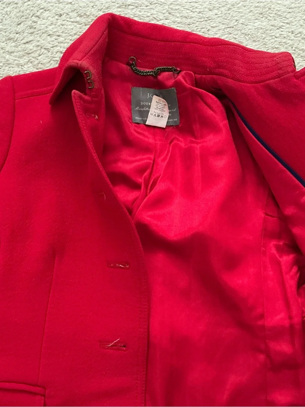 Jcrew Classic Lady Day Coat in Red 0P - Picture 2 of 6
